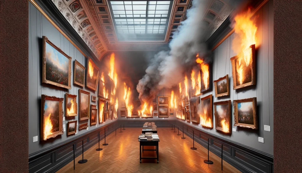 brandschade bij schilderijen schilderijenrestaurateur restaurateur atelier Iddi